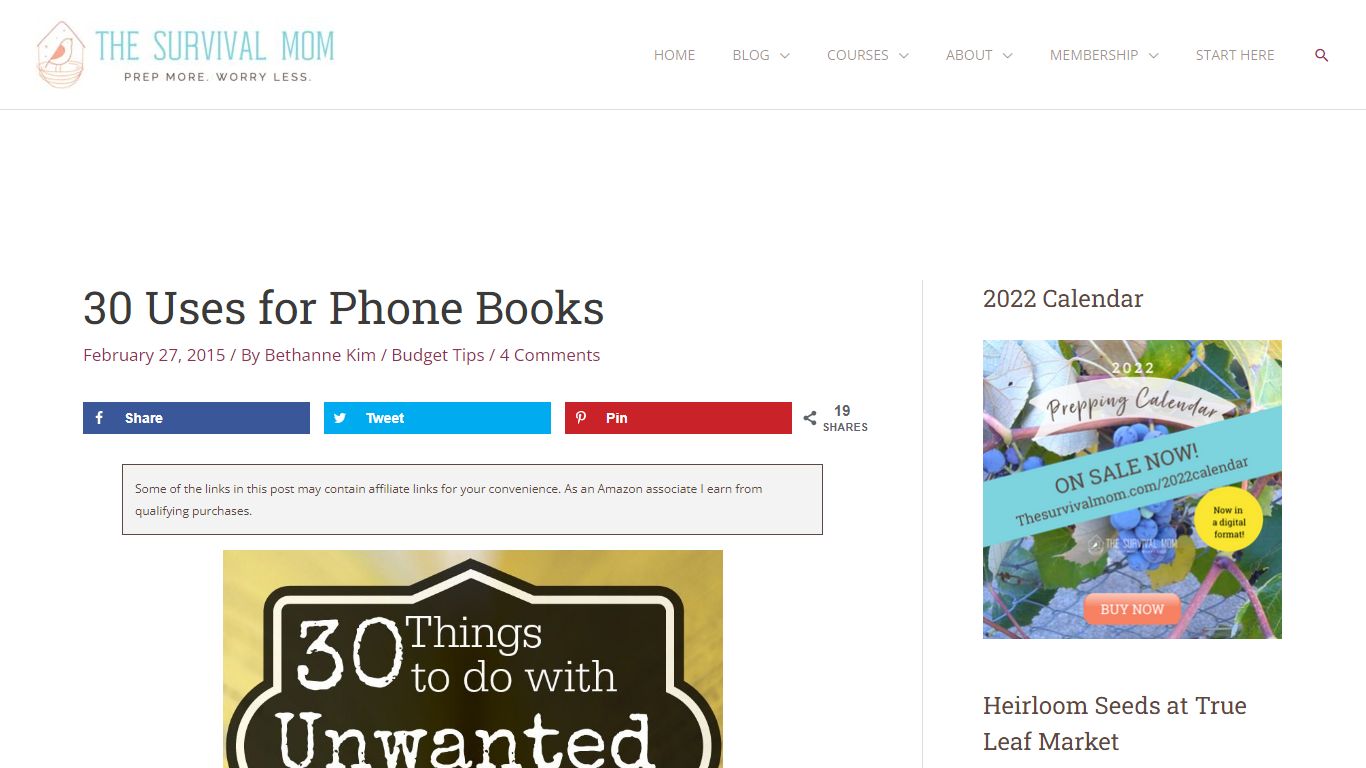 30 Uses for Phone Books - Survival Mom